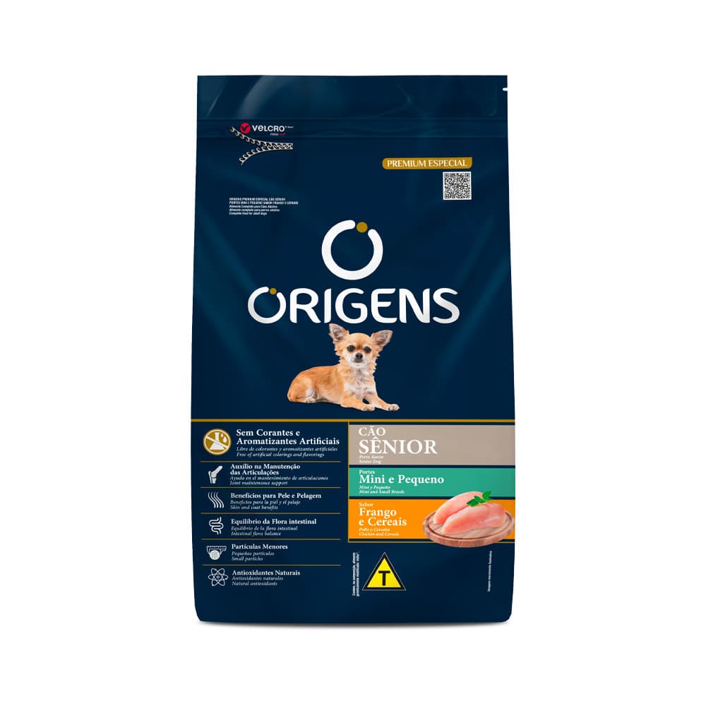 RAÇÃO ORIGENS CAO ADULTO SENIOR RACA MINI E PEQUENOS 10,1KG
