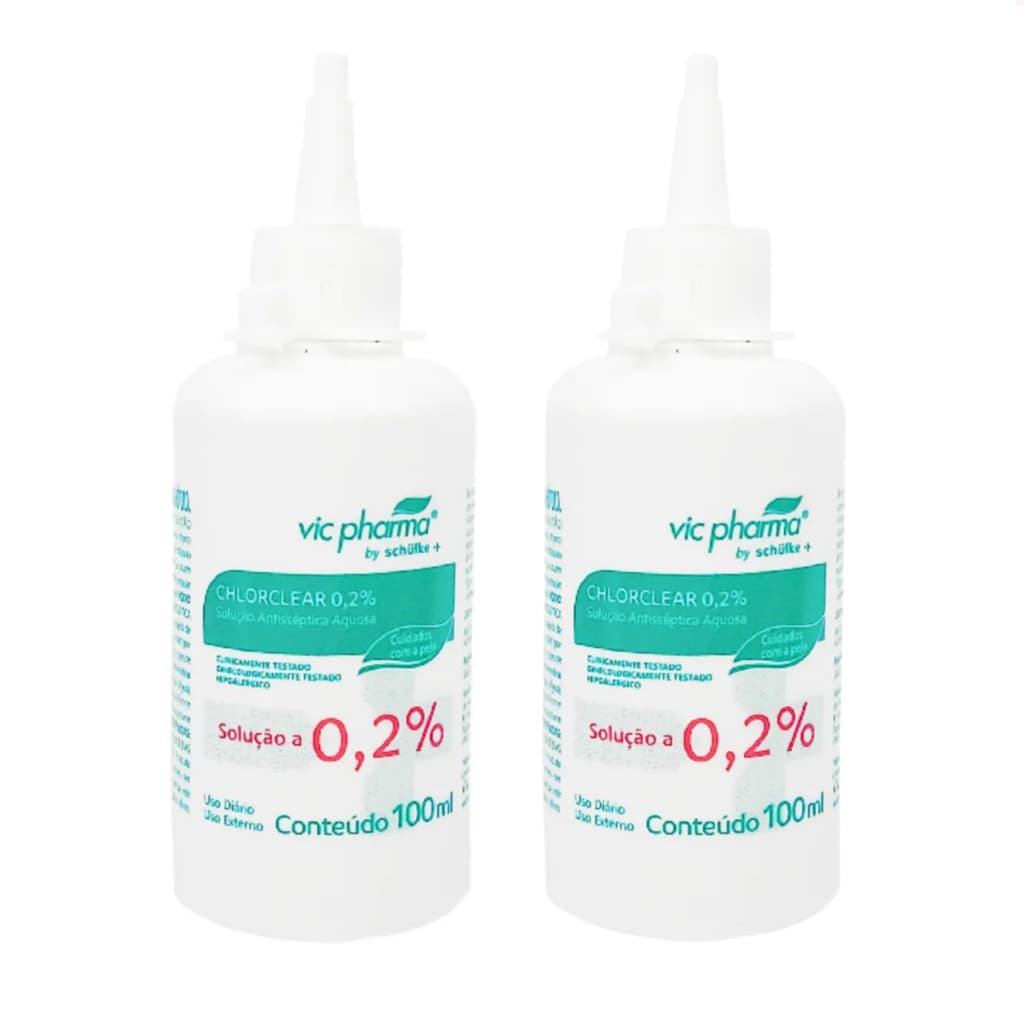 Kit com 2 - Clorexidina 0,2% Chlorclear Aquosa 100 mL - Full