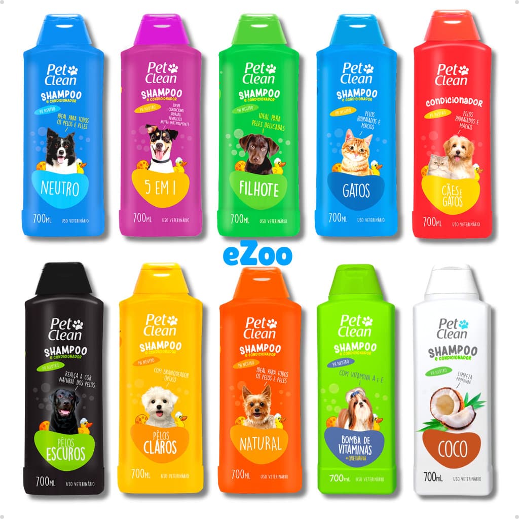 Shampoo e Condicionador Banho Pet Shop para Cachorro e Gato 700 ml Pet Clean - Vários Aromas
