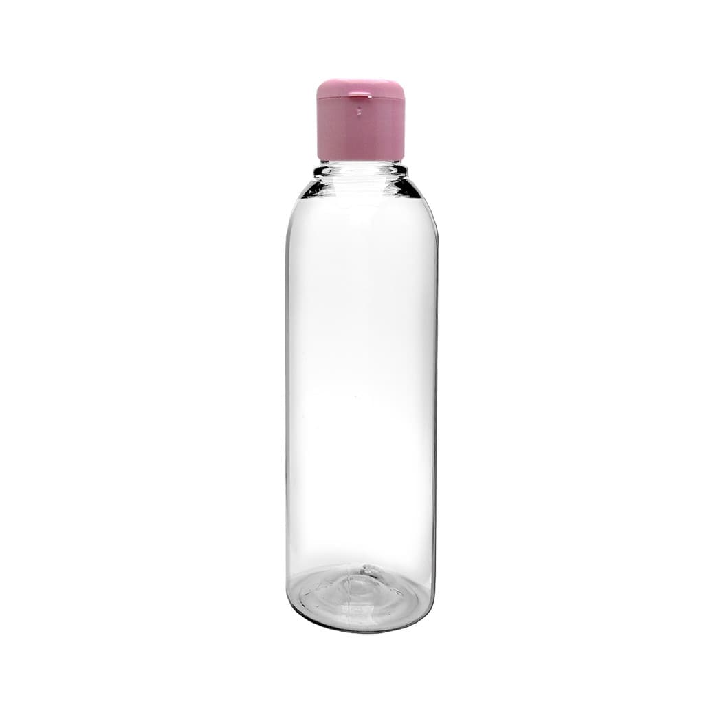 Frascos Plástico Pet 100 Ml cilíndrico Tampa Flip Top rosa para álcool gel, cremes, sabonete líquido e shampoo