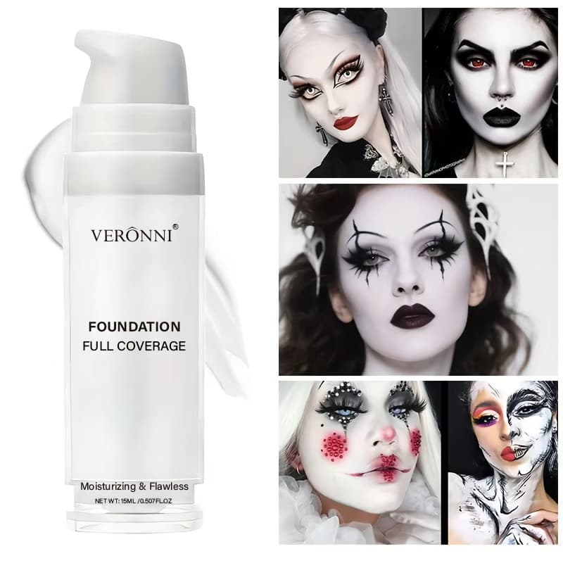 Base Líquida Branca Pura VERONNI Para Cosplay , Maquiagem De Palco , Corretivo De Longa Duração , Ajustador De Branco Pu