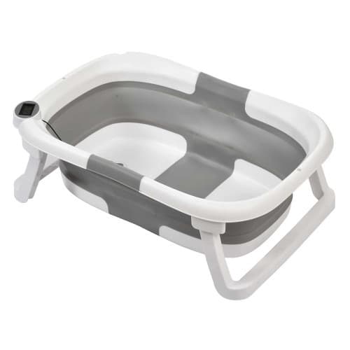 Banheira de Bebê Plástica Dobrável Cinza 25Kg Galzerano