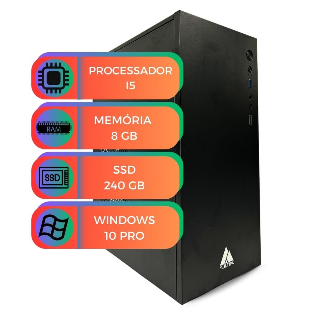 Computador MultiPc Intel Core I5 SSD 240Gb 8GB RAM Win10 Pro