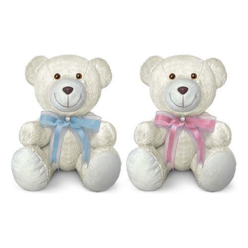 Kit 2 Ursinho de Pelúcia Antialérgico Articulado Com Laço 25cm  | Urso de Decoração e Lembrancinha