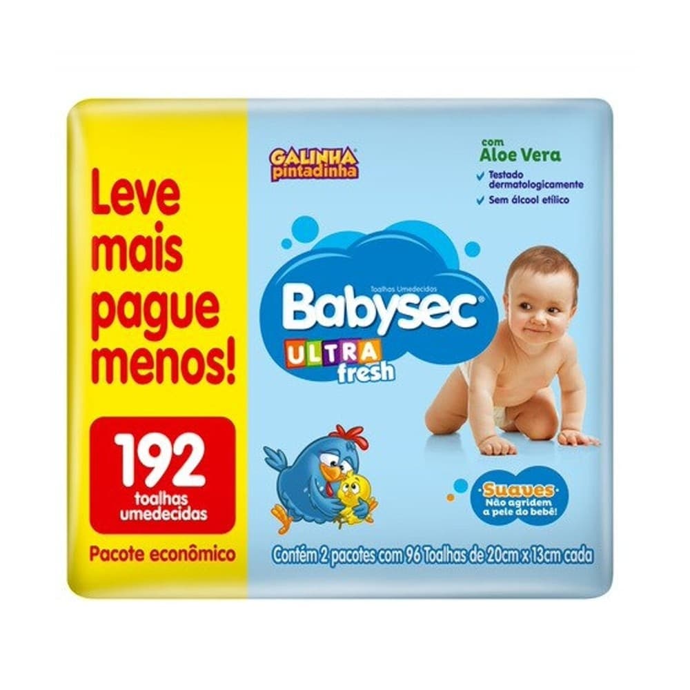 Toalhas Umedecidas Babysec Galinha Pintadinha Ultrafresh 192 Unidades Leve mais Pague Menos