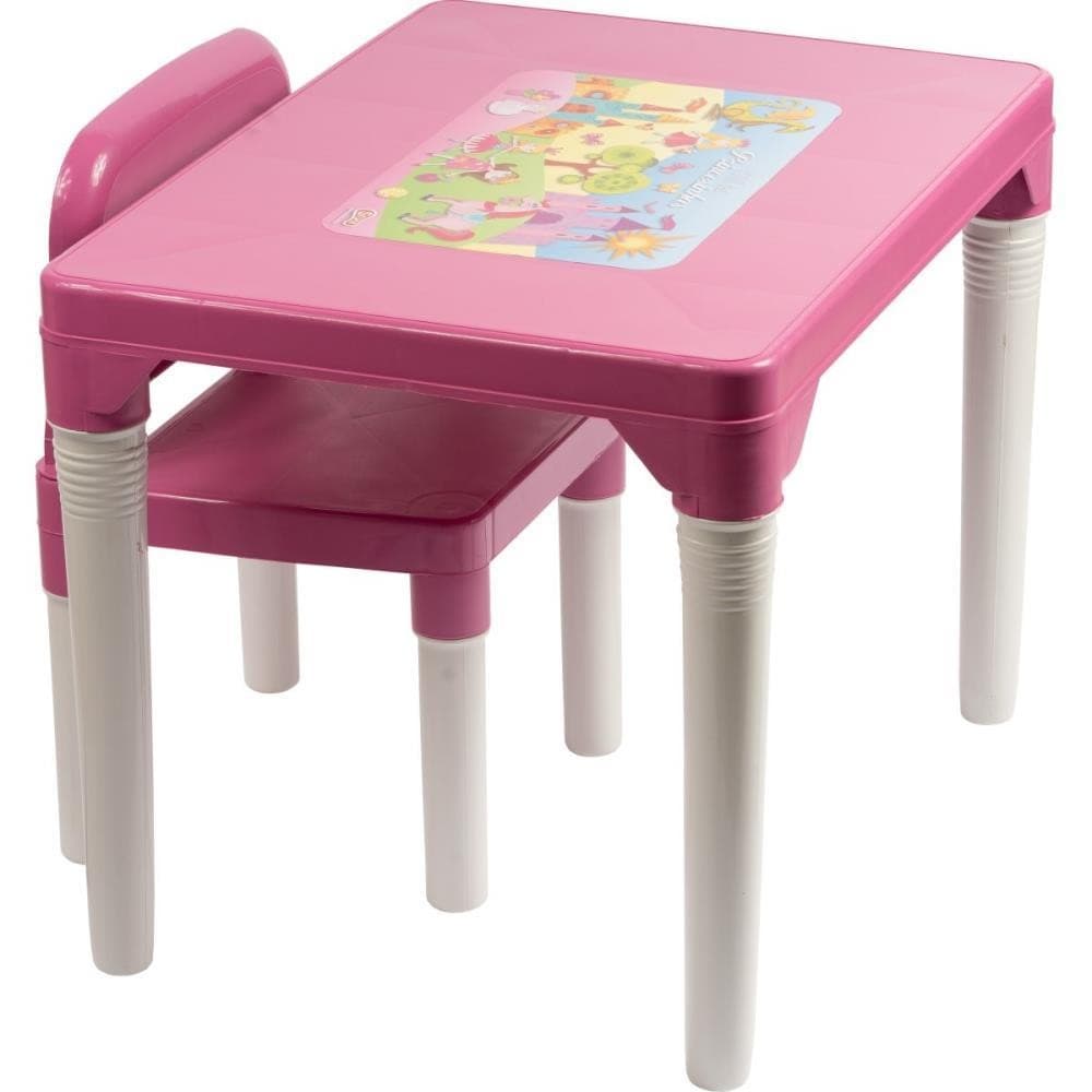Mesinha e Cadeira Princesas - Mesa com Cadeira Rosa