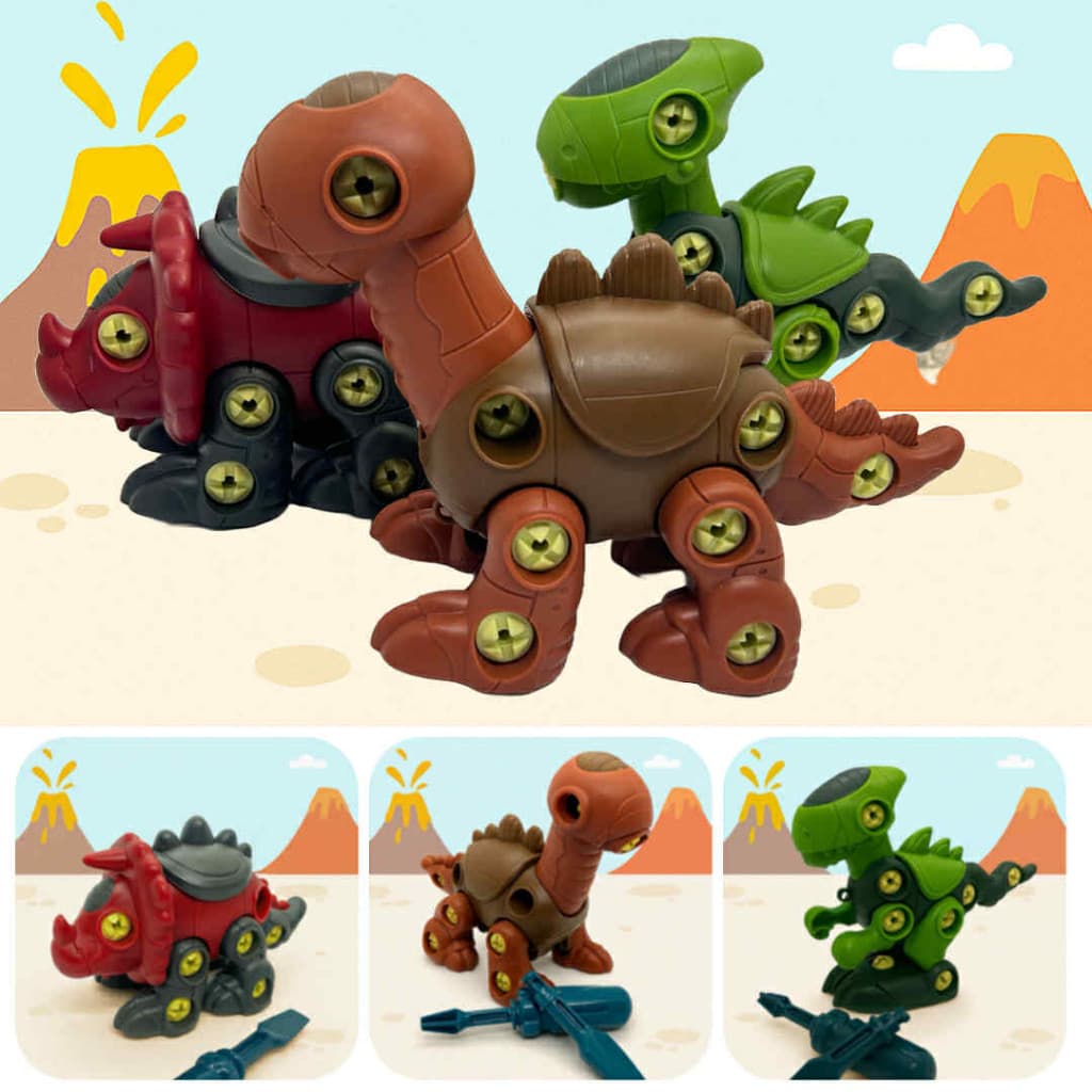 OFERTA Dinossauros de Brinquedo Monta e Desmonta Infantil – Brinquedo Educativo ESCOLHA O SEU