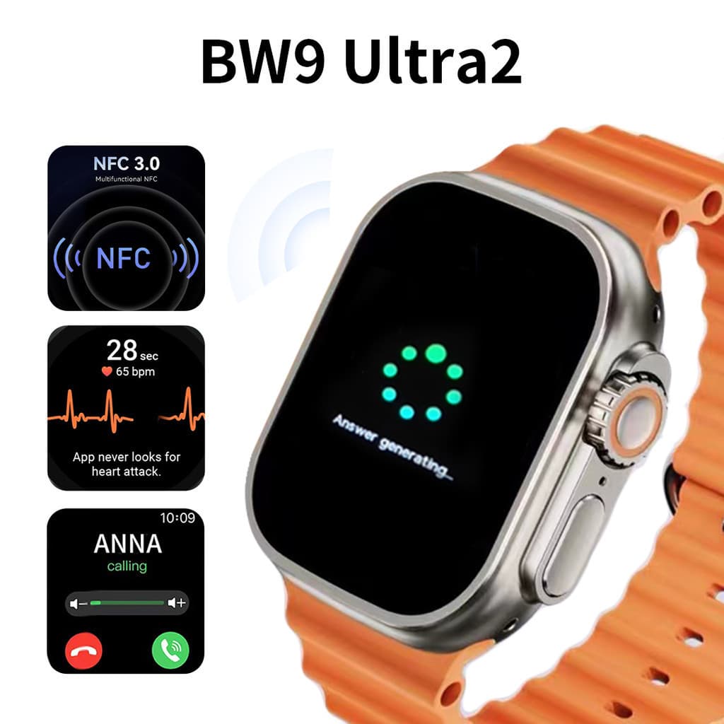 Apple Smartwatch BW9 ULTRA2 Series 8 Ultra Calculadora Cardíaca Monitoramento Da Frequência Relógio Inteligente