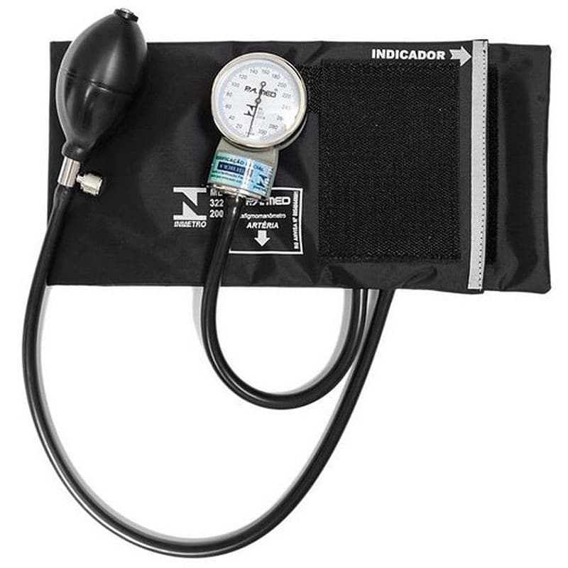 Aparelho de Pressão Arterial Manual Braçadeira Nylon P.A.MED Aneróide com Bolsa INMETRO Adulto