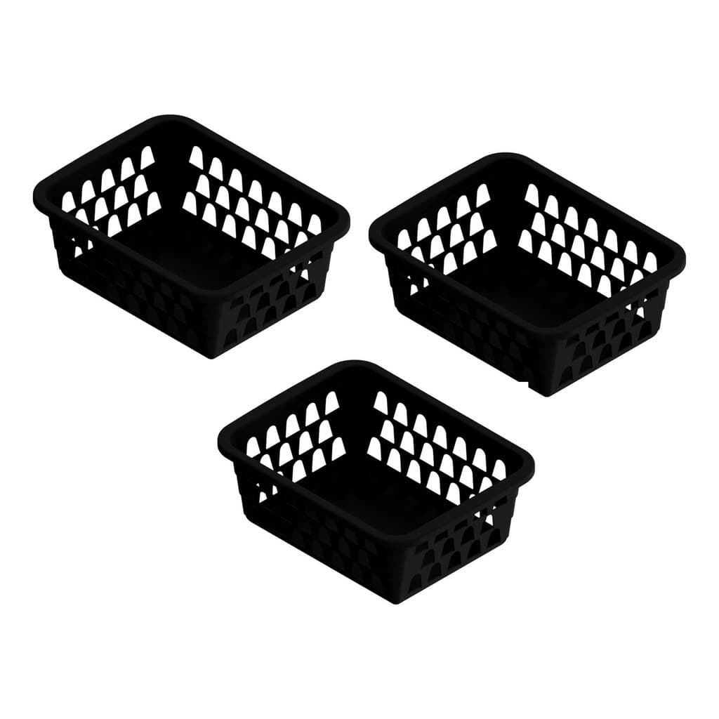 Kit 03 Cesto Organizador Multiuso Lavanderia Banheiro Preto