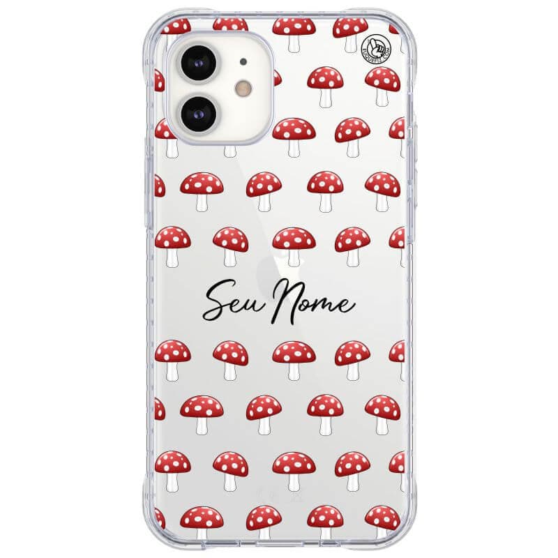 Capinha de Celular Cogumelos com nome - Diversos Celulares