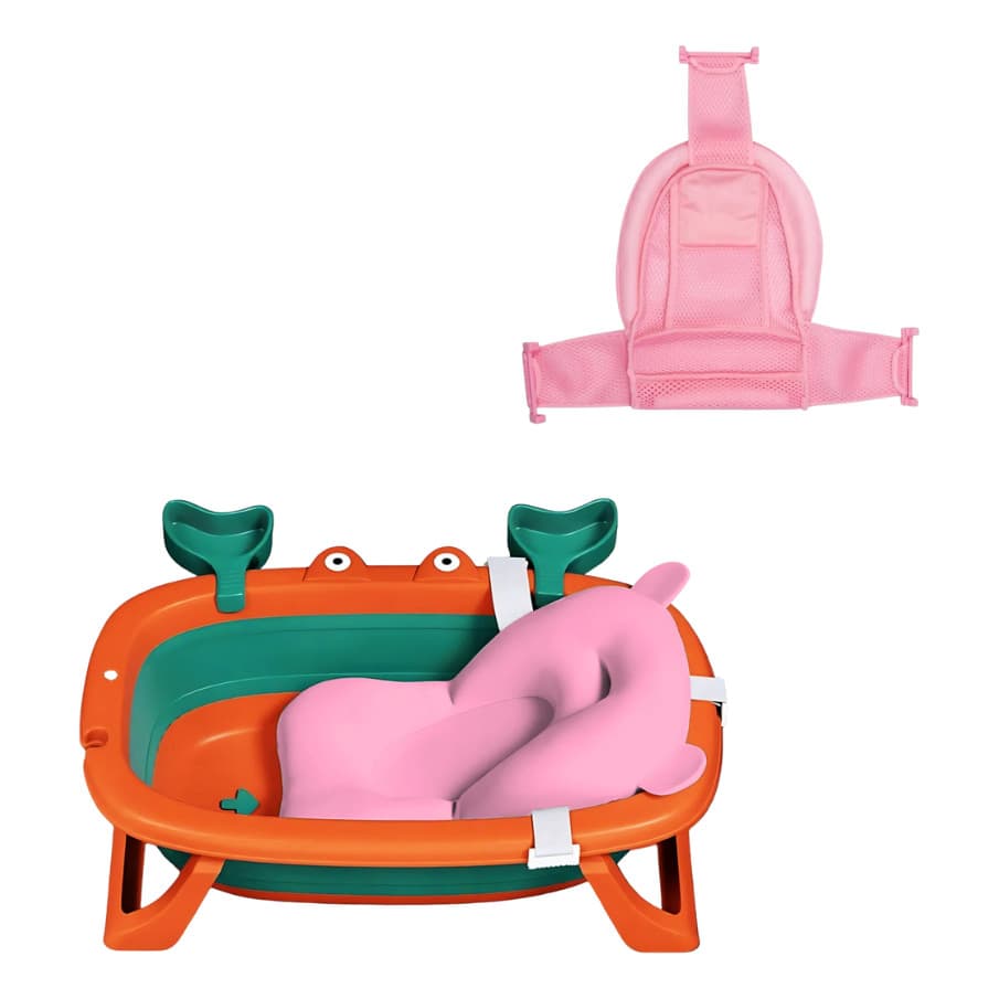 Kit Premium Com Banheira De Bebê, Almofada Flutuante E Rede