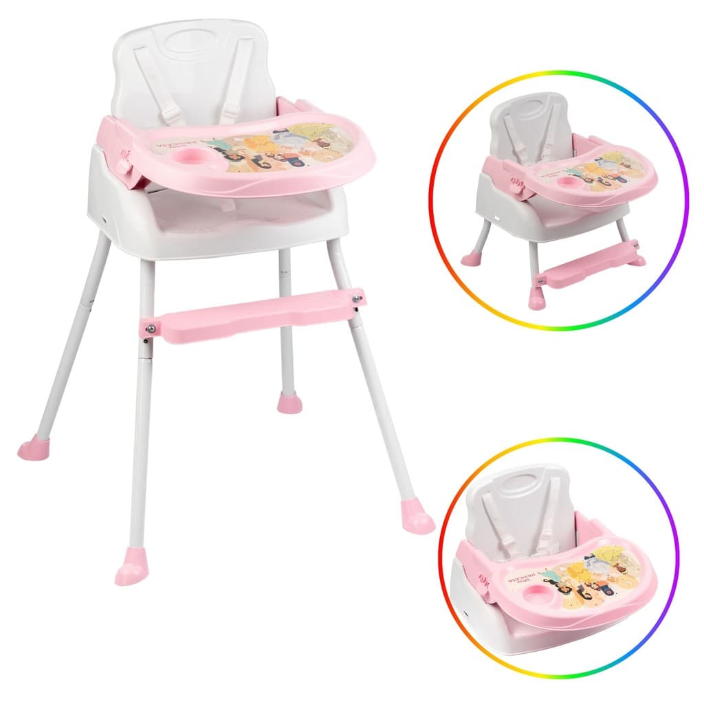 Cadeira de Alimentação 3 em 1 | Assento Booster Portátil | Styllbaby Princesas | Até 15kg | 6m+