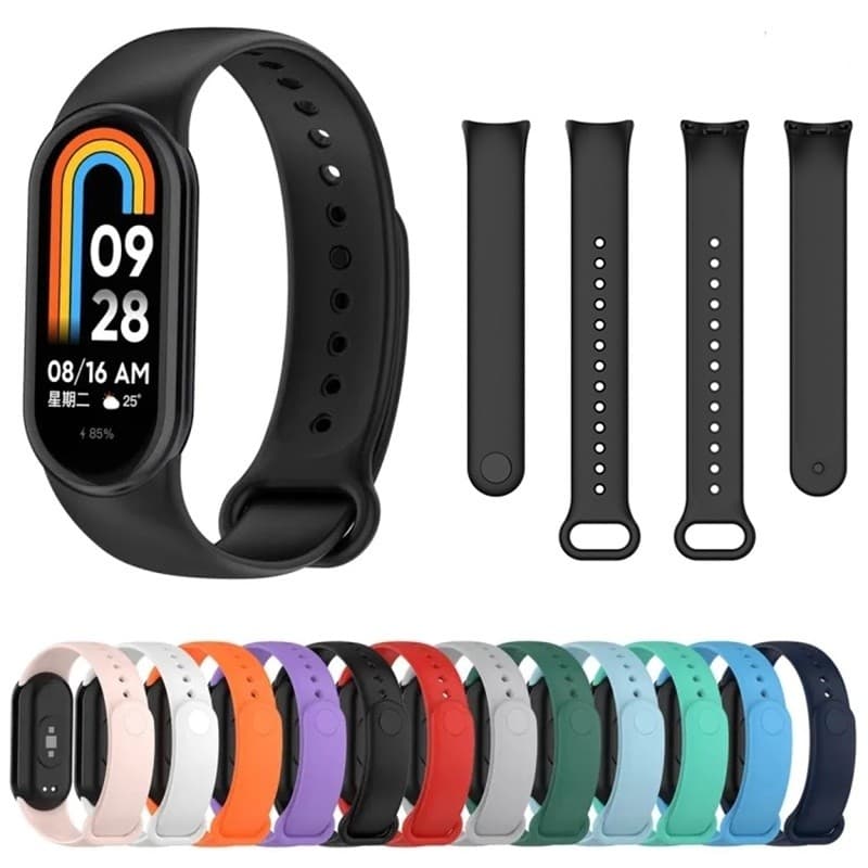 Pulseira De Silicone Lisa Para Smartwatch Xiaomi Mi Band 8/9/10