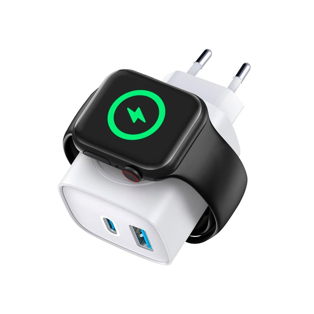 Gshield Carregador Survivor 3 em 1 Power Delivery Tipo-C 20W Ultra Rápido + USB-A 18W e Base de Carregamento Magnética