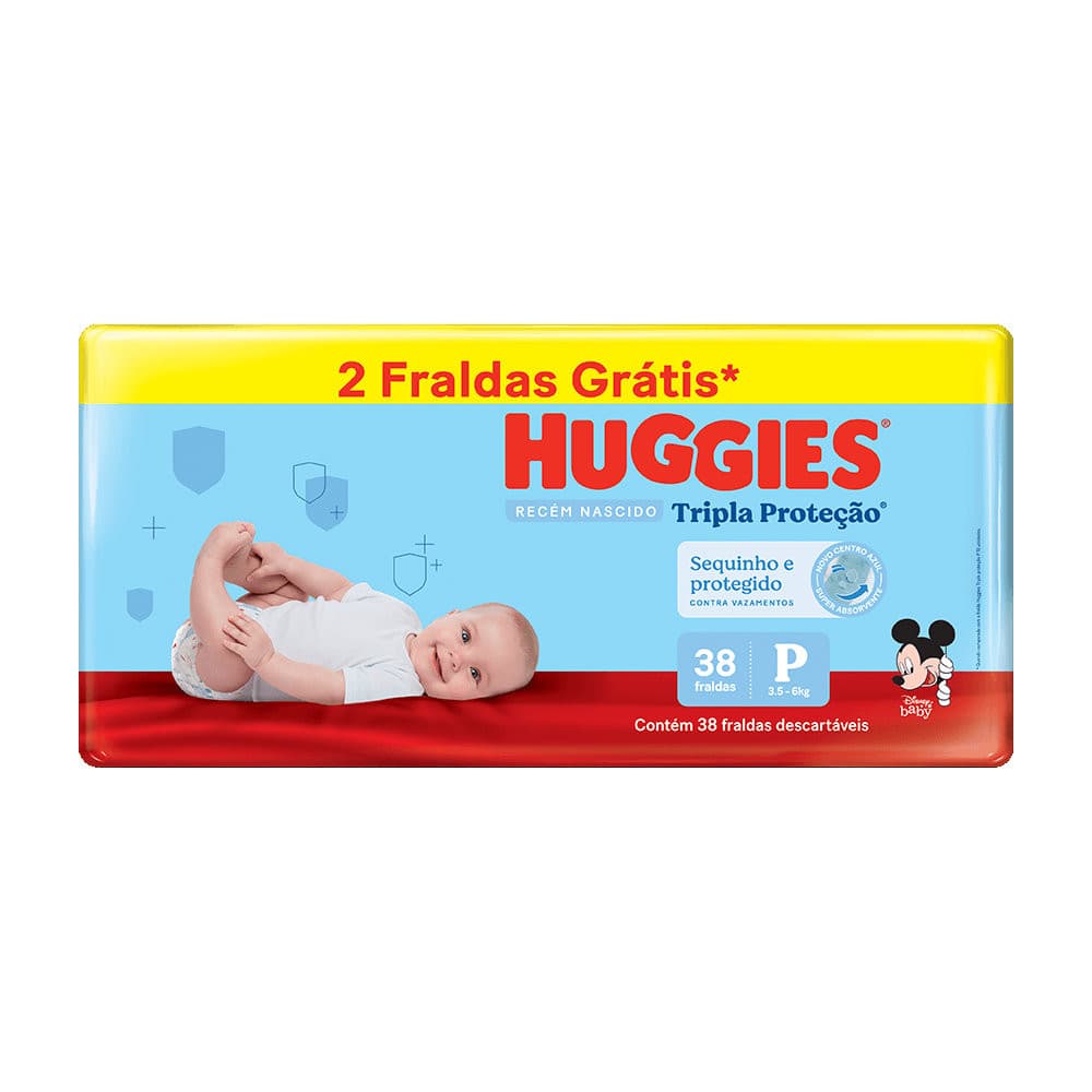 Fralda Huggies Tripla Proteção Meguinha P Com 38 Unidades