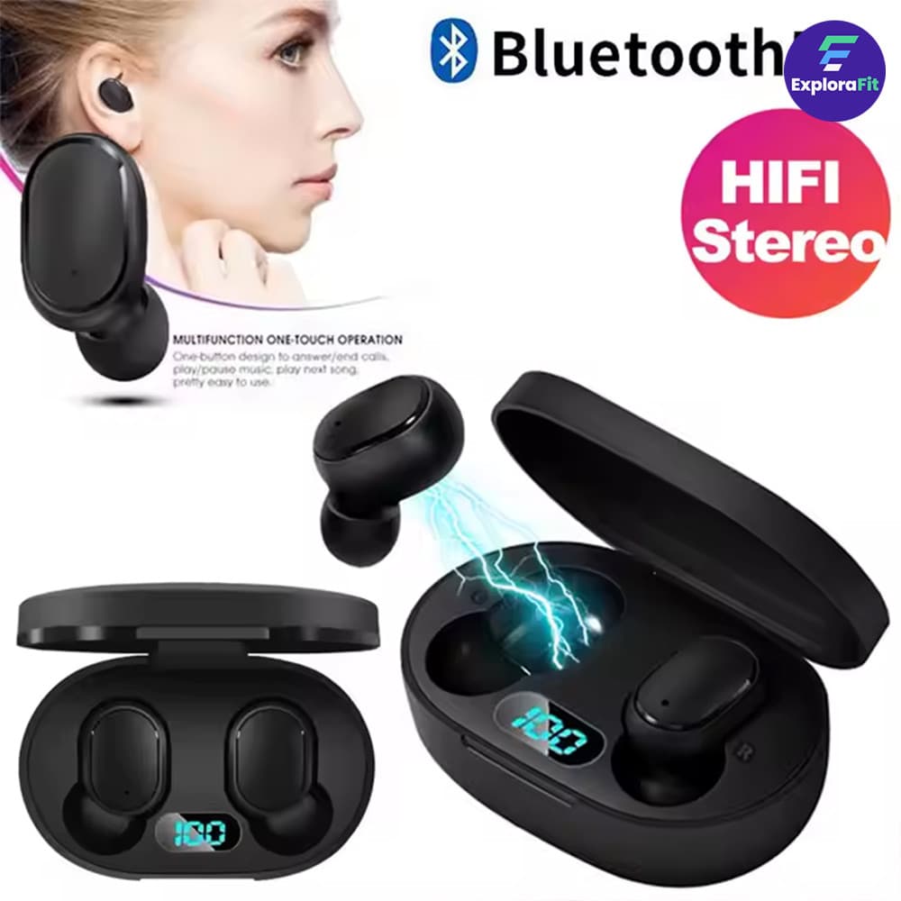 Sem Fio Fone De Ouvido TWS Bluetooth 5.0 Tws Com Tela LED Digital Mini Fones Android Ios E6s/A6S