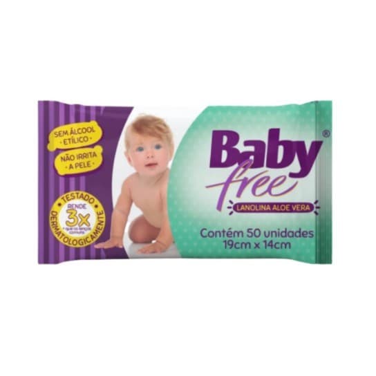 Lenço Umedecido Baby Free Toalha Umedecida Qualybless 50 Unidades