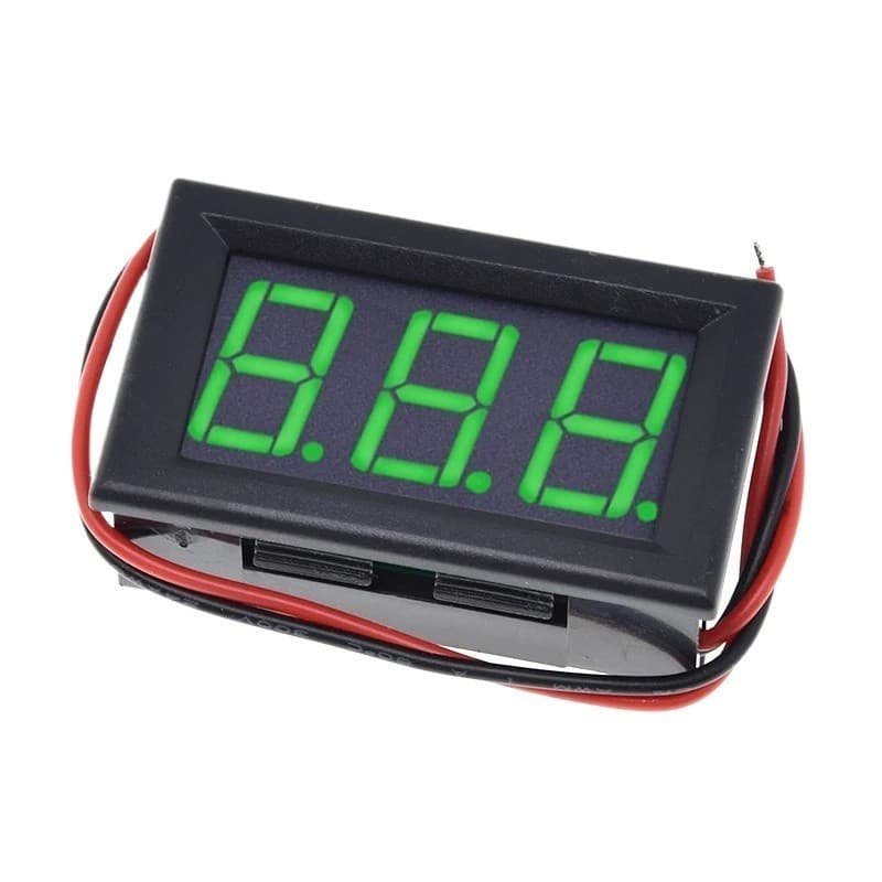 Voltímetro Digital - 3 Dígitos 5V-100V DC  - Cor do LED: VERDE