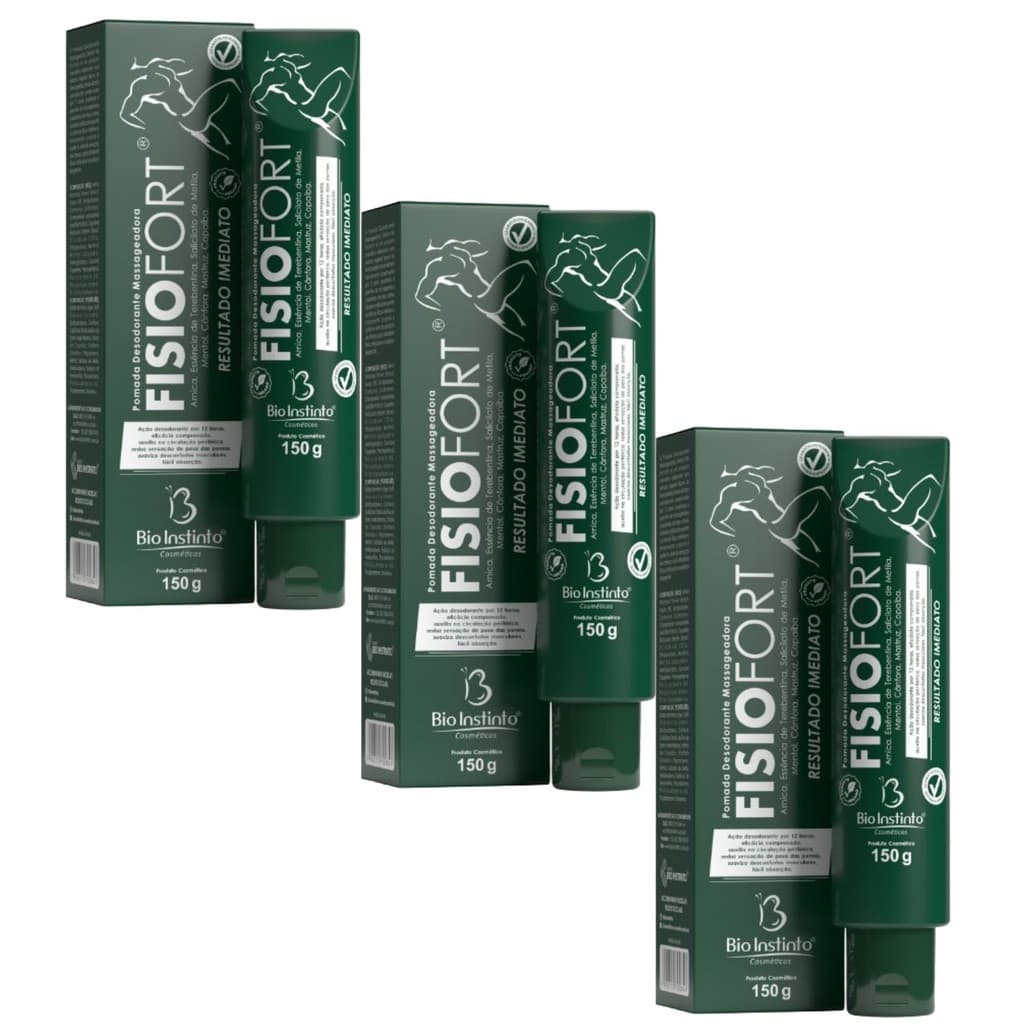 Kit 3 Pomada Fisiofort Verde 150G - Bio Instinto