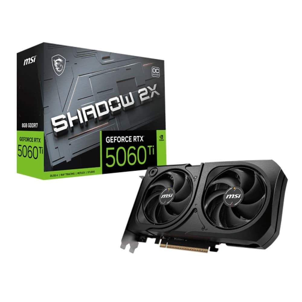 Placa de Video GeForce NVIDIA MSI  RTX5060TI 8g Shadow 2x Oc Plus 8gb Gddr7 128 Bits - 912-V536-023