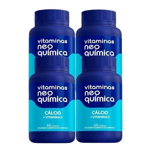 Kit 4x Vitamina Cálcio+Vitamina D 60 Comp - Neo Química