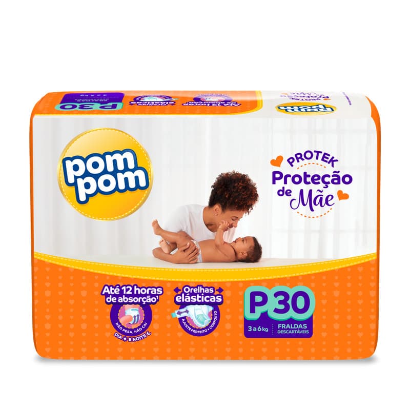 Fralda Pom Pom Protek Proteção de Mãe Jumbo