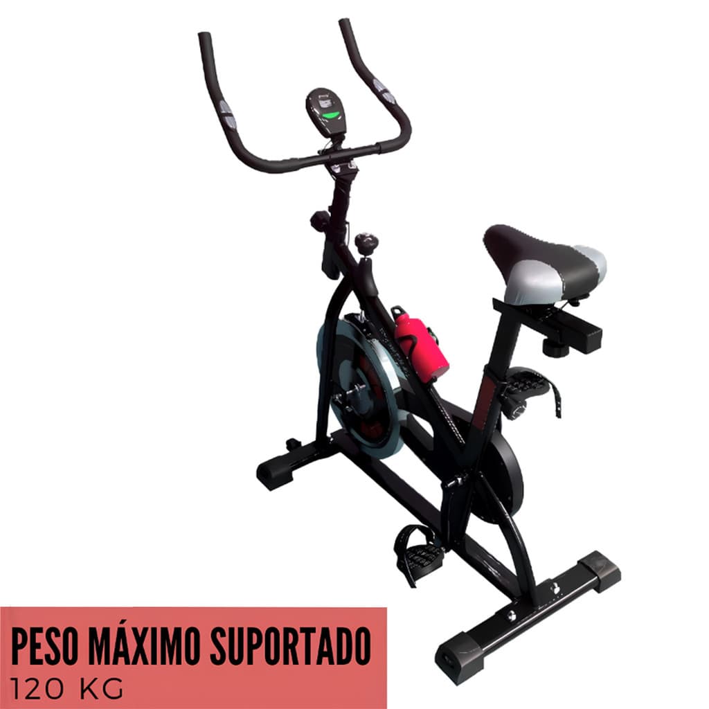 Bicicleta Ergométrica Spinning Profissional Mecânica 8 Kg Suporta 120 Kg Vermelha Importway Iwbes-8