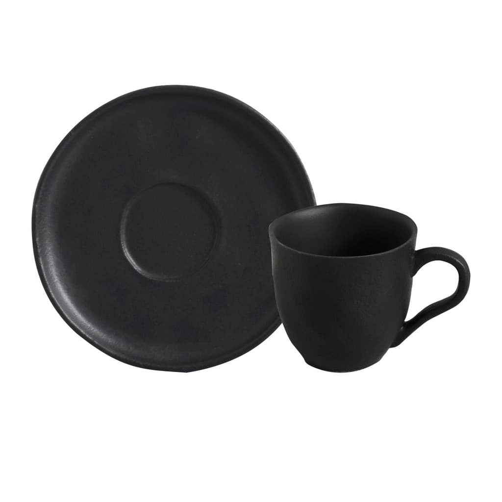 Conjunto com 6 Xícaras De Chá Orgânico 170ml com 6 Pires Bio Preto Matte