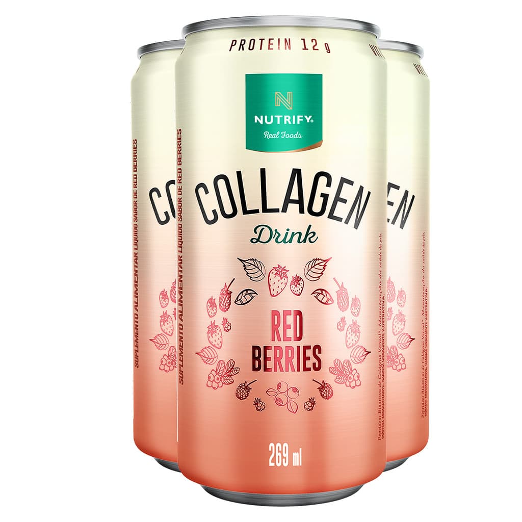 Kit 3 Collagen Drink Nutrify 269ml Red Berries