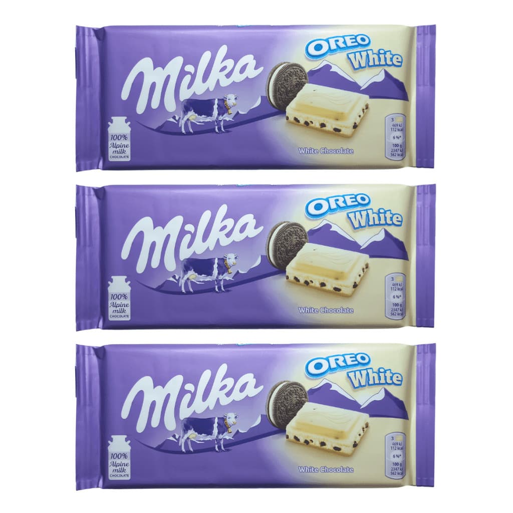 Kit 3 Chocolates Milka Oreo White 100g Importado