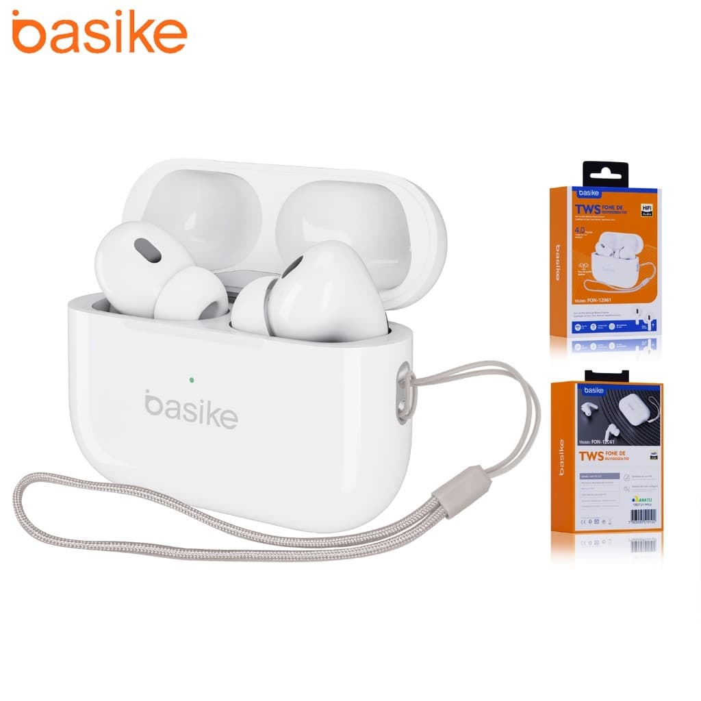 Basike Fone De Ouvido Sem Fio Bluetooth 5.4 TWS In-ear Portátil Com Microfone 12061