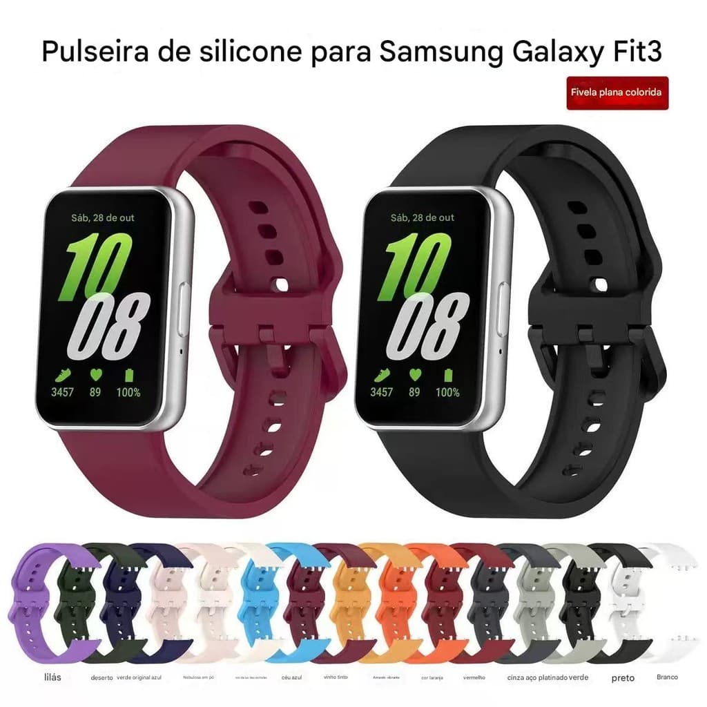 Pulseira de SIlicone para Smartwatch Samsung Galaxy Fit 3