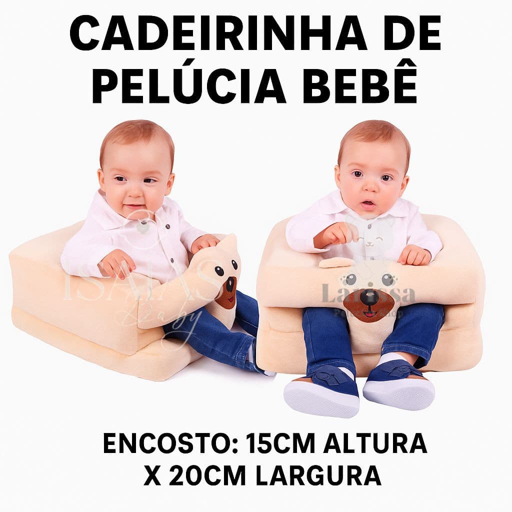 Assento Para Bebê com Encosto Pelúcia Poltrona Infantil Confortável Fofa e Segura
