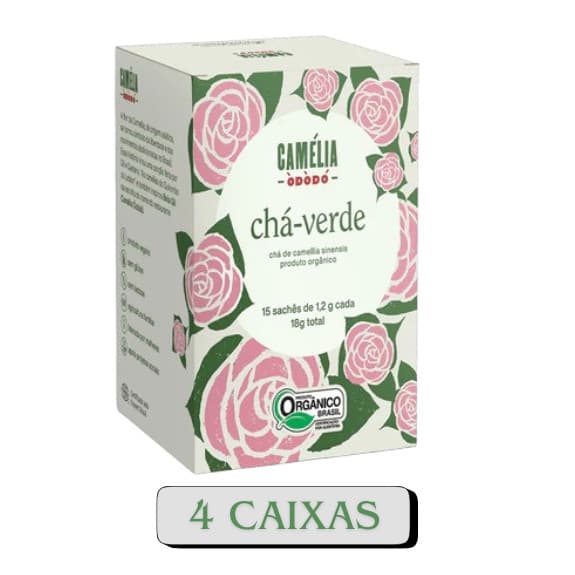 Chá Orgânico Verde Camélia Òdòdó 4 cxs Iamaní 15 Sachês