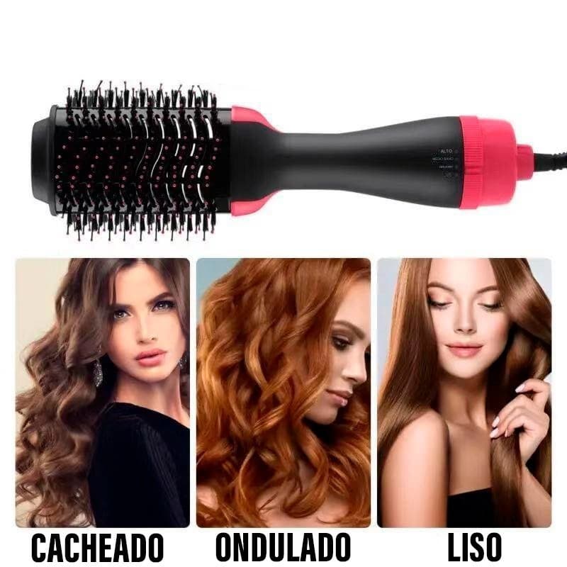 kit10Escova Secadora Alisadora Elétrica 3 em 1 Profissional Modeladora de Cabelo