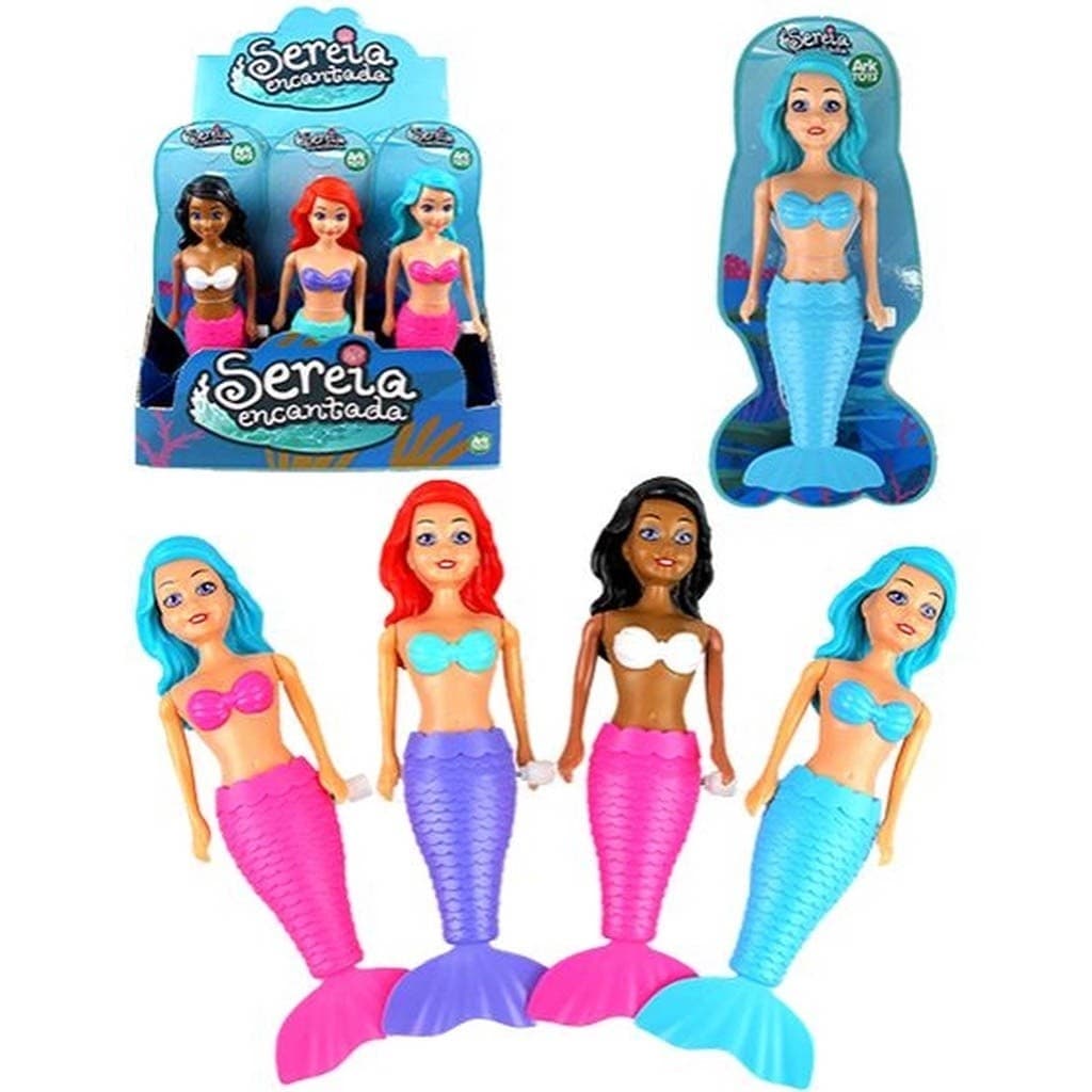 Boneca Sereia Encanta a Corda Nadadora Nadar Articulada Diversao