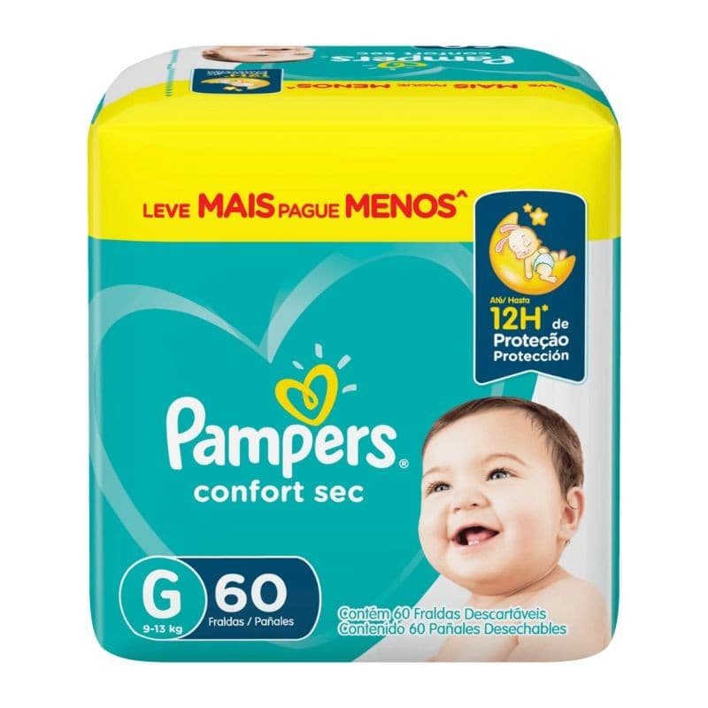 Fralda Pampers G Suave & Segura - 60 Unidades