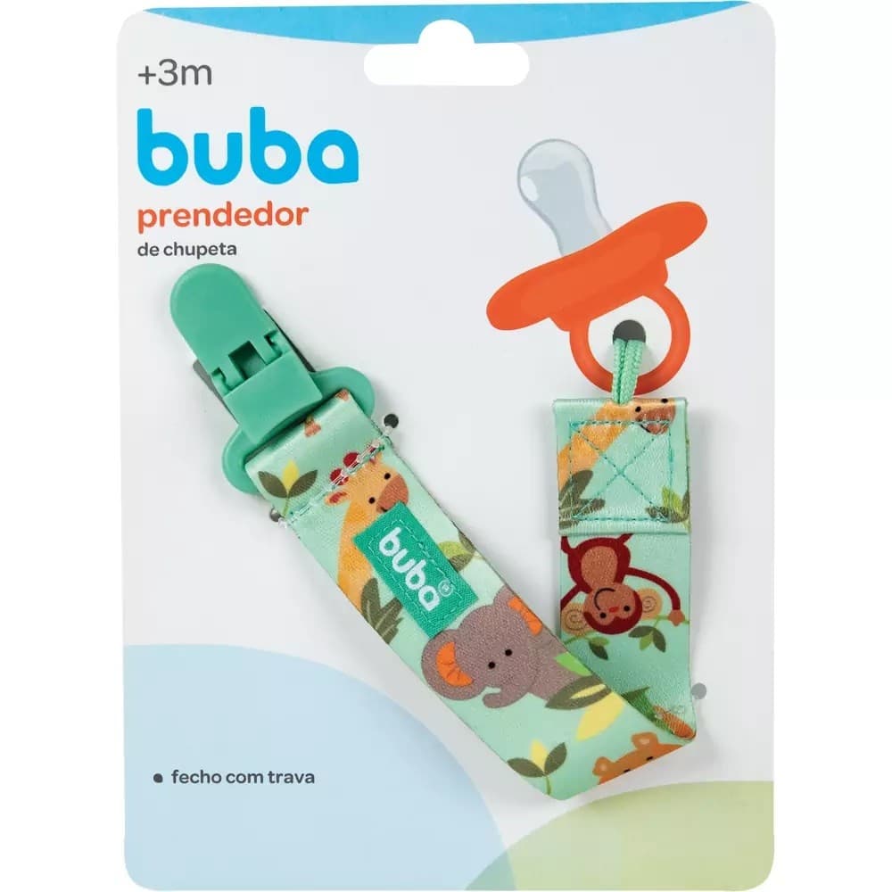 Prendedor de Chupeta Buba Safari Prendedor de Chupeta Bebe Buba