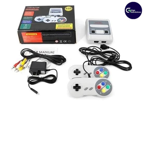 Console Mini Retrô 8 Bits com 2 Controles e 620 Jogos Integrados