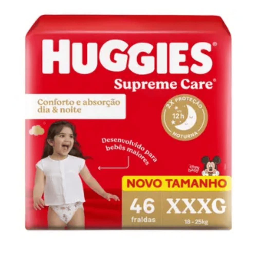 Fralda Huggies Supreme Care XXXG com 46 Unidades