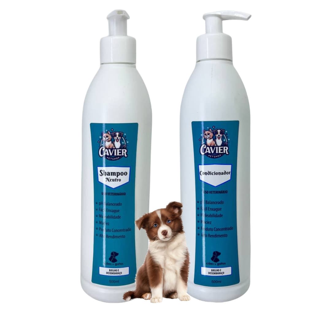Shampoo Neutro + Condicionador Para Cães e Gatos - Cavier Pet