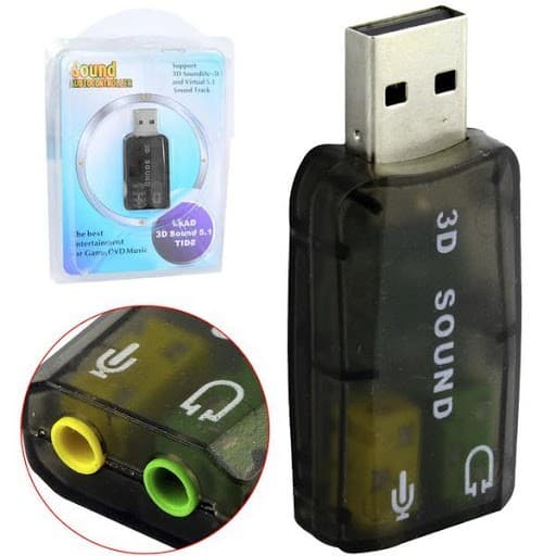 Placa De Som Usb 5.1 Canais Notebook Pc 3d Adaptador Audio