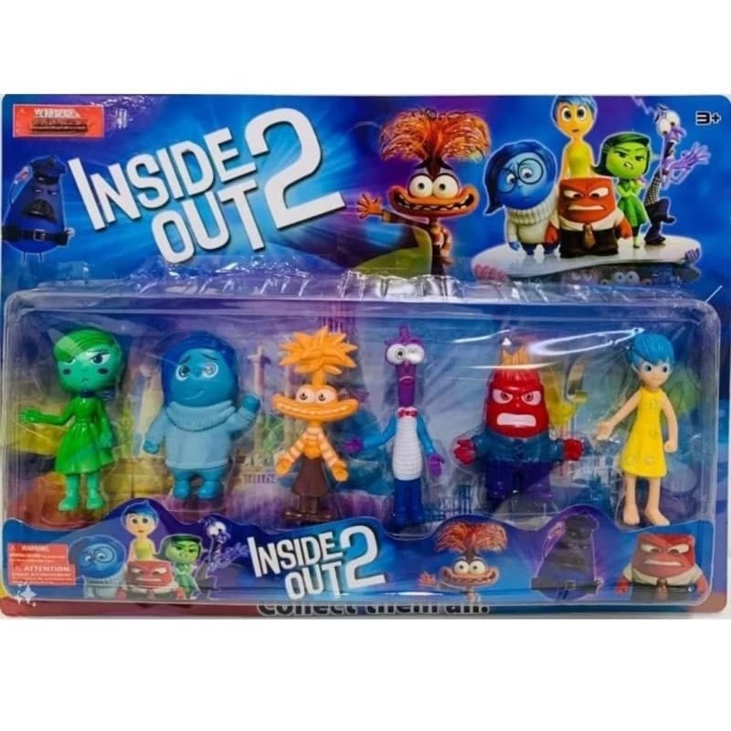 Coleção Inside Out Divertidamente 2 Disney 6 personagens Articulados 10 cm