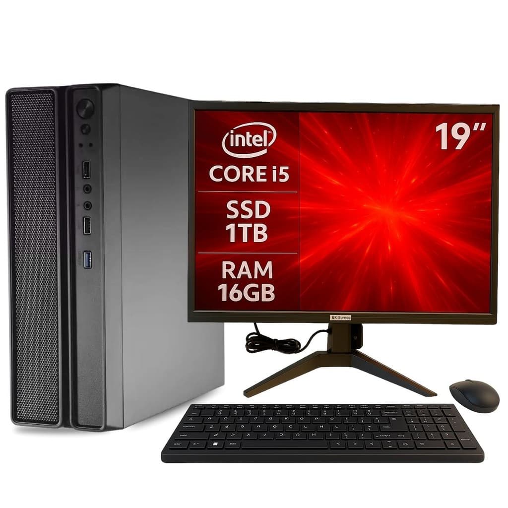 SlimDesk Completo MultiPC i5 Memória 16GB SSD 1TB NVMe Windows 11 Pro Computador Compacto