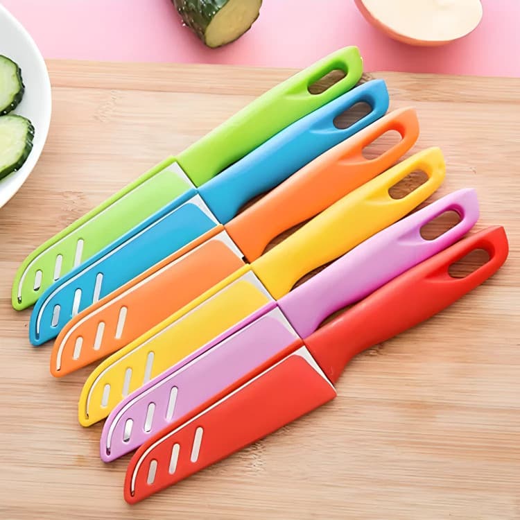 Kit 5 Facas Coloridos de Cozinha Aço Inoxidável 20cm Conjunto de Facas Afiadas De Cozinha