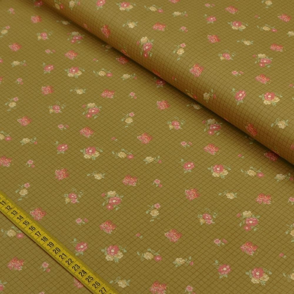 Tecido Estampado para Patchwork - Dream Little Dream Millyta: Floral Verde (0,50x1,50)