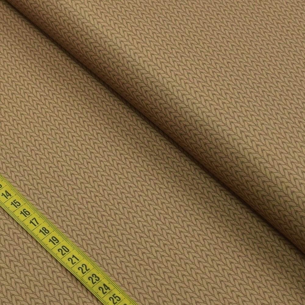 Tecido Estampado para Patchwork - TBT Viagem : Tricô Caramelo (0,50x1,40)