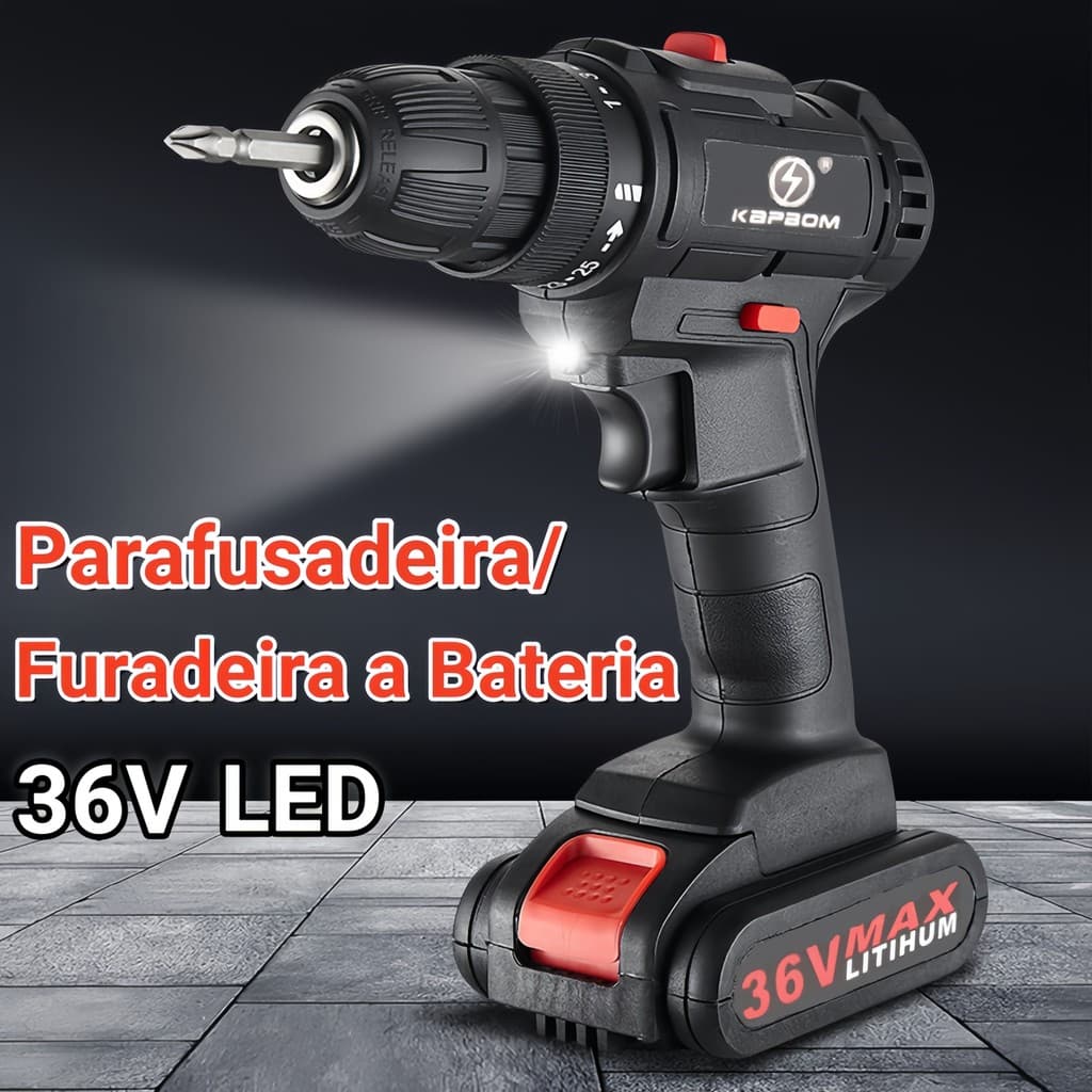 Parafusadeira Furadeira 36V Com Baterias Caixa De Armazenamento Disponíveis Kit Parafusadeira Elétrica Special