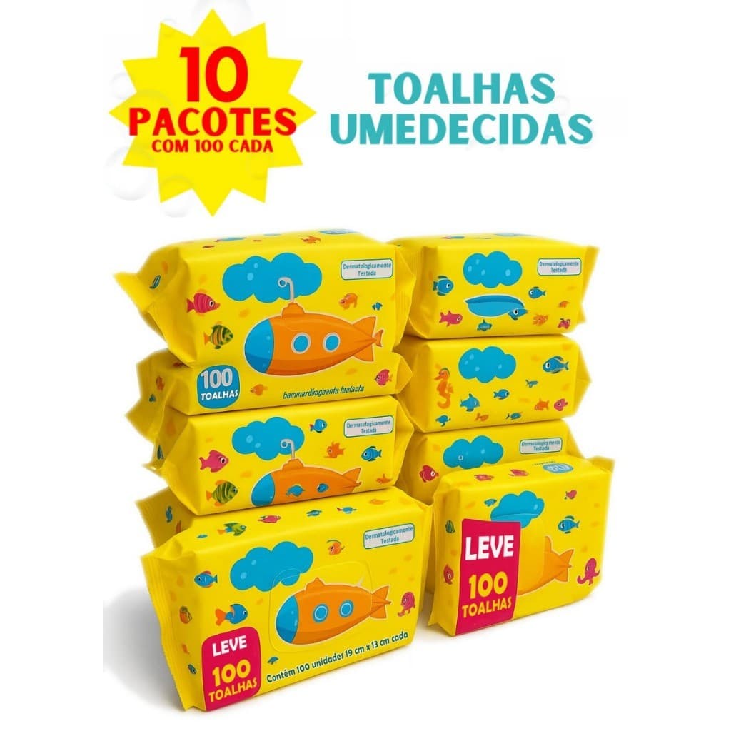 Kit 1000 Toalhas Umedecidas Kit Lenço Umedecido Bebe Praticidade e Cuidado em Cada Toque